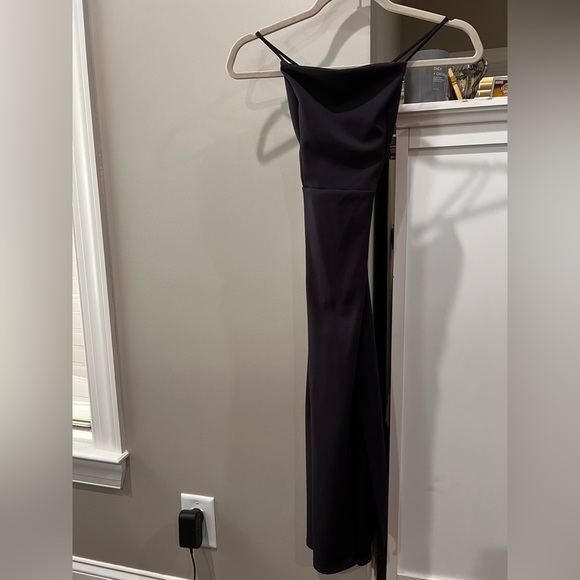 XS Windsor navy midi dress with slit - Picture 3 of 3